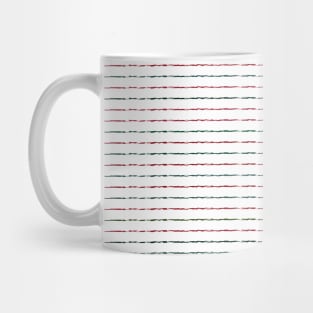 Thin Red and Green Holiday Lines Mug